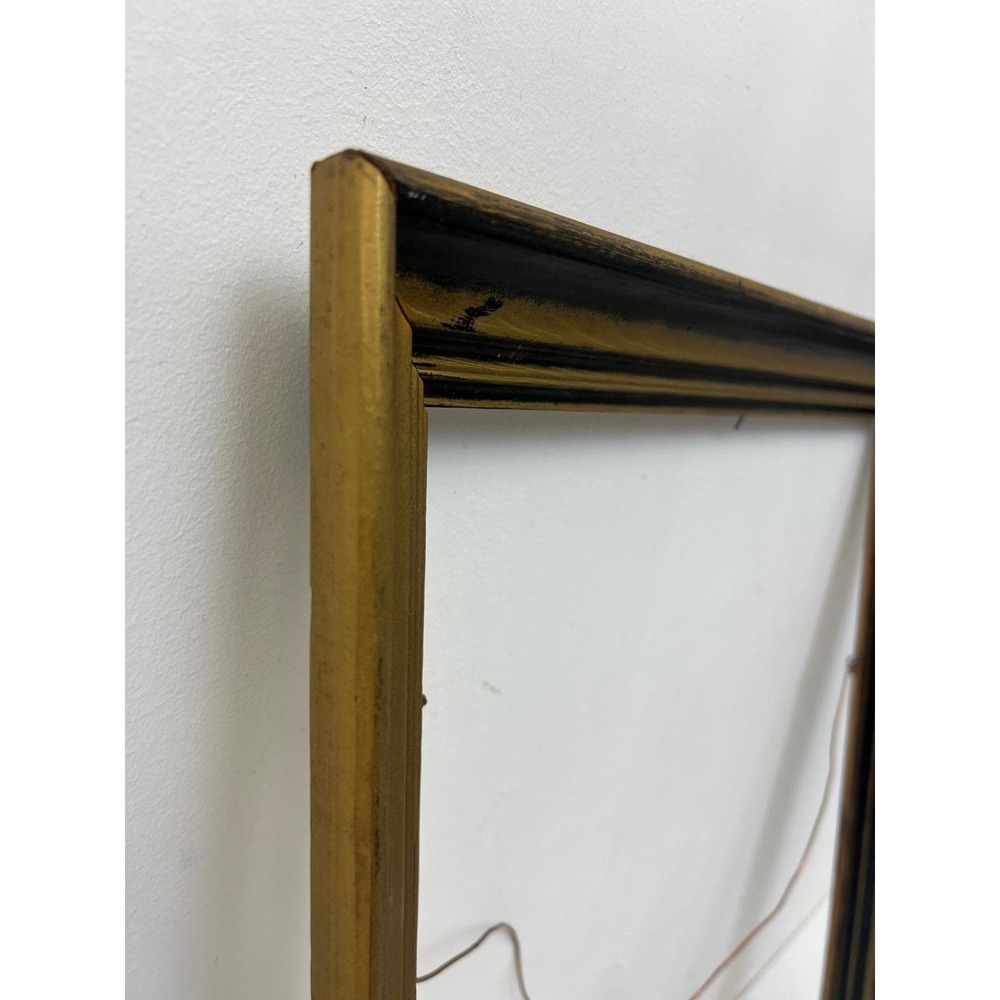 Vintage Wood Picture Frame 16x20 Black Gold Mid Century Wooden Carved Wall Art - Picture 10 of 16